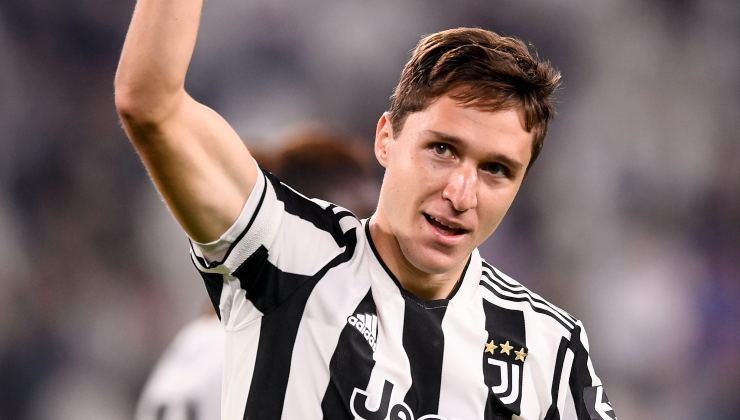 Federico Chiesa esulta in maglia Juventus