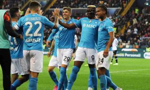 Giocatori del Napoli esultano dopo il goal contro l'Udinese - foto LaPresse - IlPosticipo.it