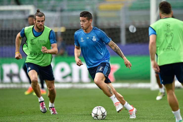 James Rodriguez in allenamento con il Real Madrid - foto LaPresse - IlPosticipo.it