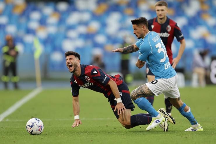 Mazzocchi con la maglia del Napoli nel match contro il Bologna - foto LaPresse - IlPosticipo.it