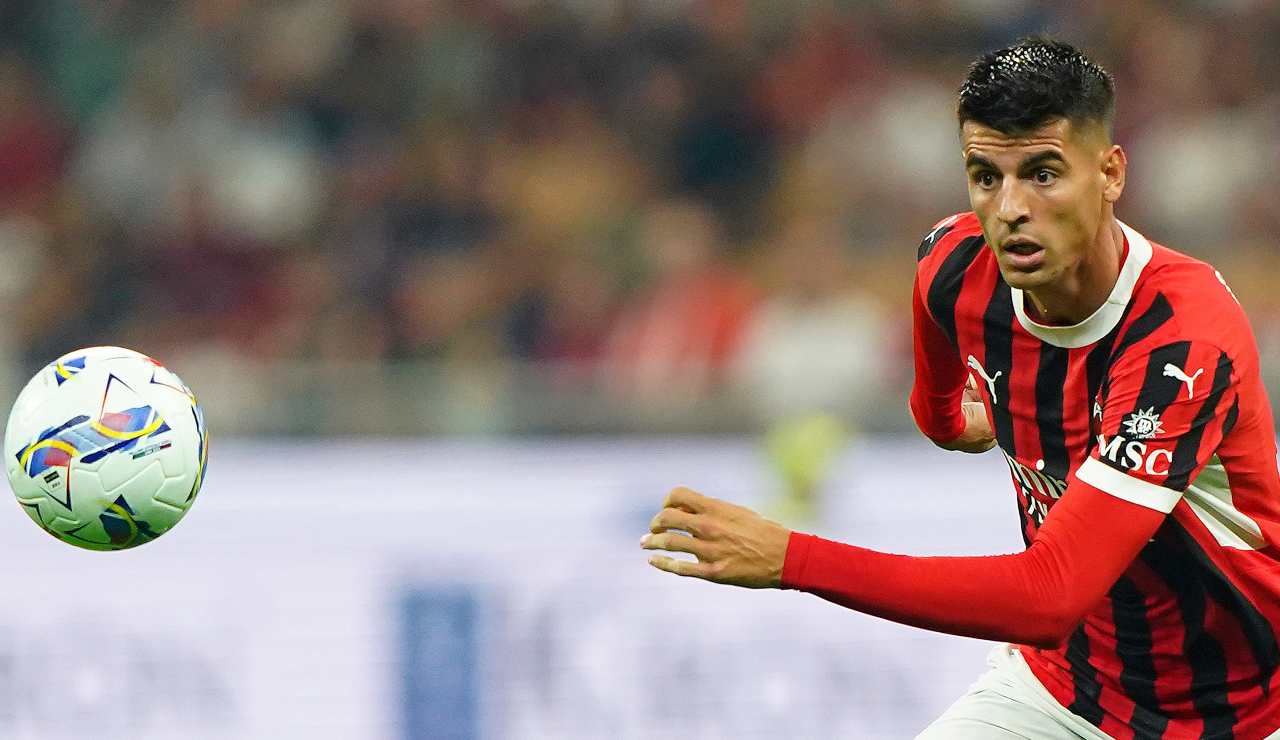 Alvaro Morata in campo con la maglia del Milan contro il Torino - foto LaPresse - IlPosticipo.it