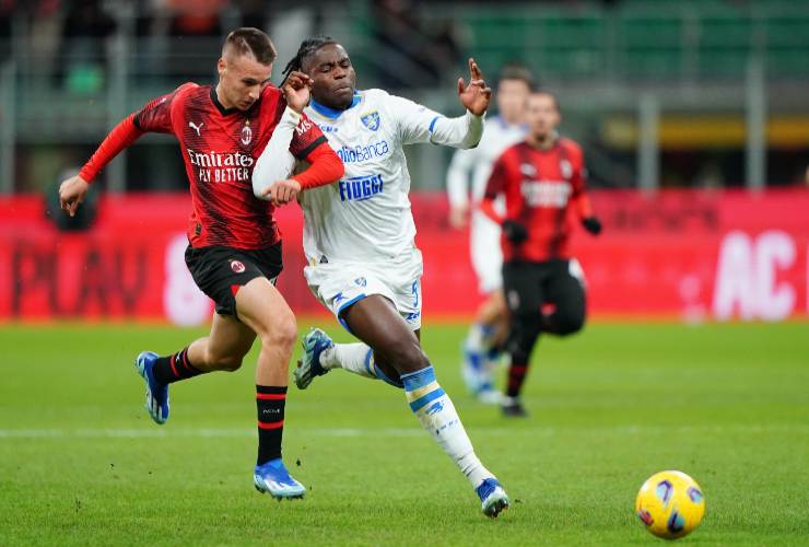 Francesco Camarda in campo con il Milan contro il Frosinone - foto LaPresse - IlPosticipo.it