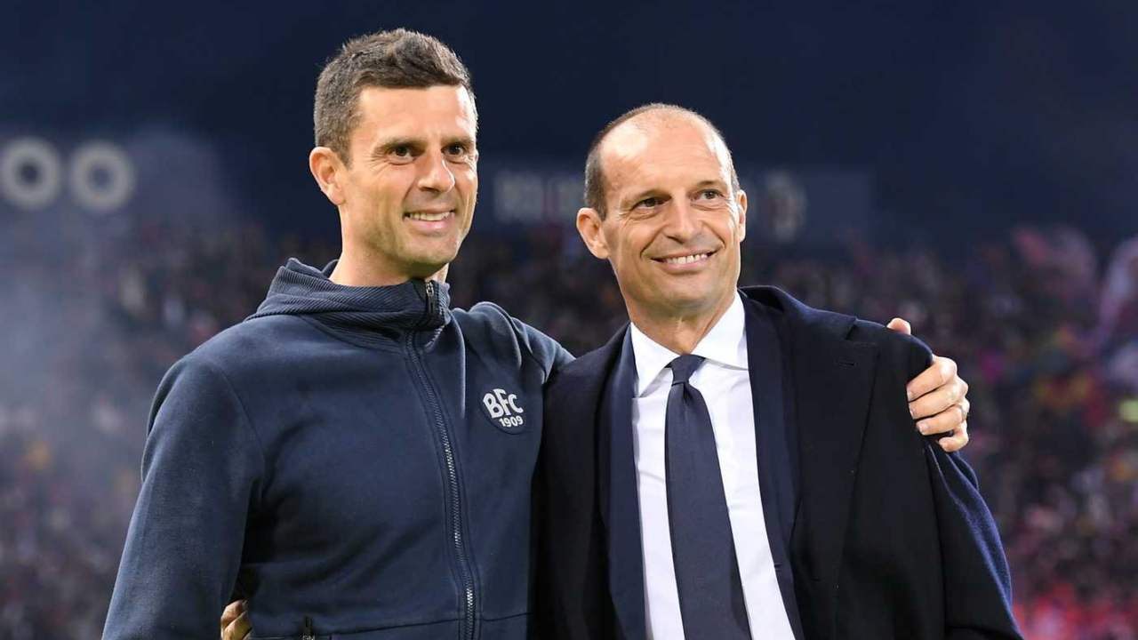 Thiago Motta e Max Allegri insieme durante la scorsa stagione di Serie A - Fonte X JMania.it - IlPosticipo.it