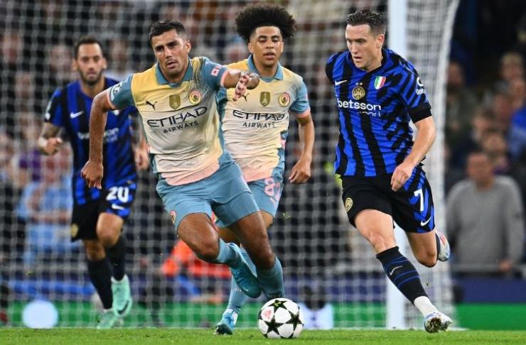 Una fase di Manchester City-Inter