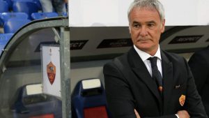 Claudio Ranieri sulla panchina della Roma