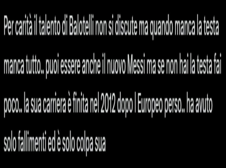 Tweet su Balotelli (Fonte X) - ilposticipo.it